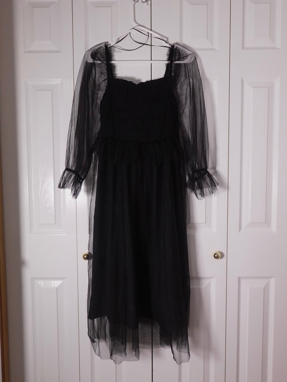 Sandy Liang x Target Black Smocked Long Sleeve Tulle Dress - XS - NWT
